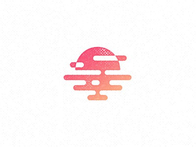 獨特的粉紅色的日出logo設計