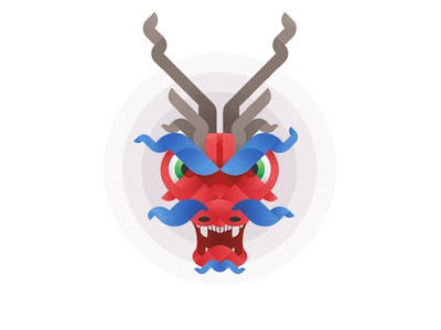 彩色聰明的老龍logo設(shè)計(jì)