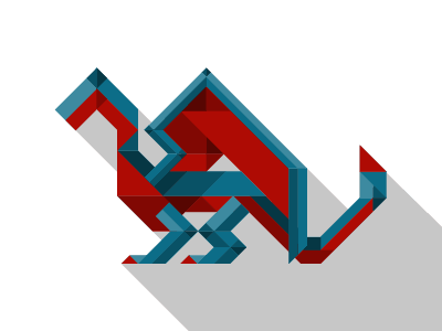 紅藍(lán)幾何風(fēng)格龍logo設(shè)計(jì)