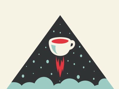 外太空加咖啡杯logo設計