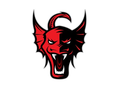 紅加黑色的龍頭logo設(shè)計(jì)