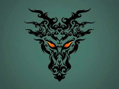 黑色的部落龍logo設(shè)計(jì)