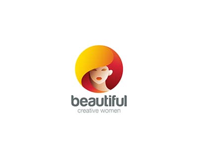 圓形紅色的頭沙龍logo設(shè)計(jì)-上海logo設(shè)計(jì)公司