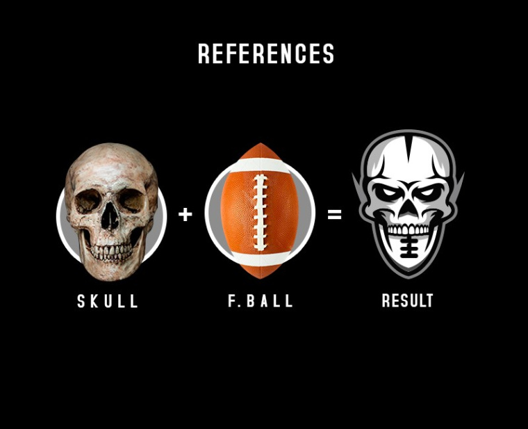 Whitehall 橄欖球聯盟體育標志設計，挑戰視覺的骷髏形象
