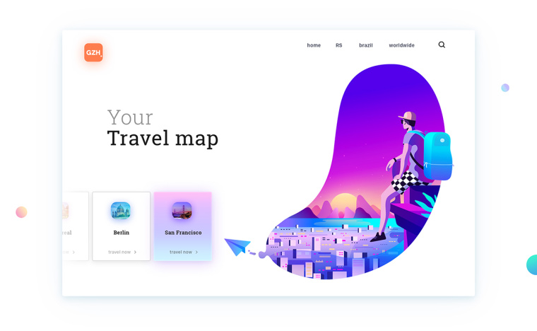 健康醫(yī)療CZN網(wǎng)站插圖式設(shè)計(jì)，空白與戲劇性的有機(jī)形狀相結(jié)合