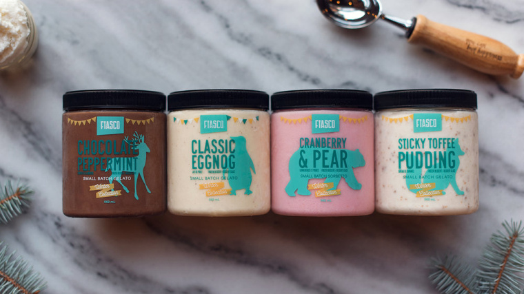 動物圖案風 Fiasco 意式冰淇淋甜食冬季版包裝設計