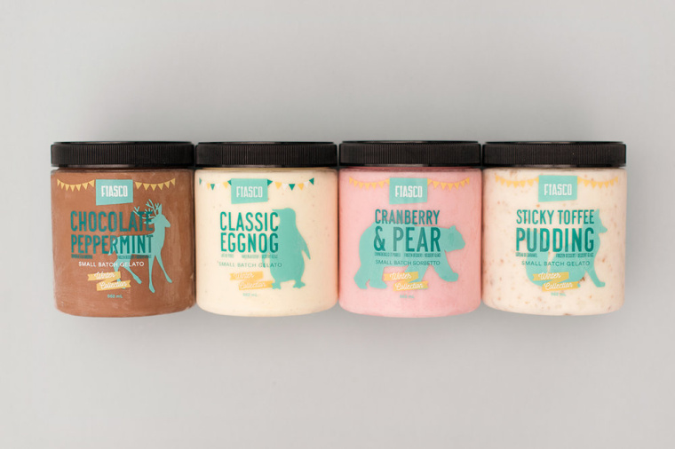 動物圖案風 Fiasco 意式冰淇淋甜食冬季版包裝設計