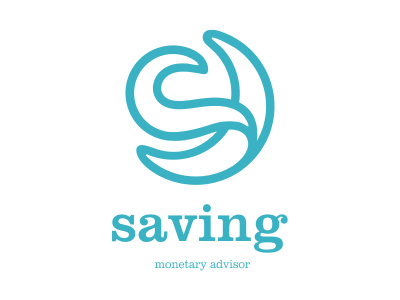 藍色月亮加字母“S”的會計logo設(shè)計