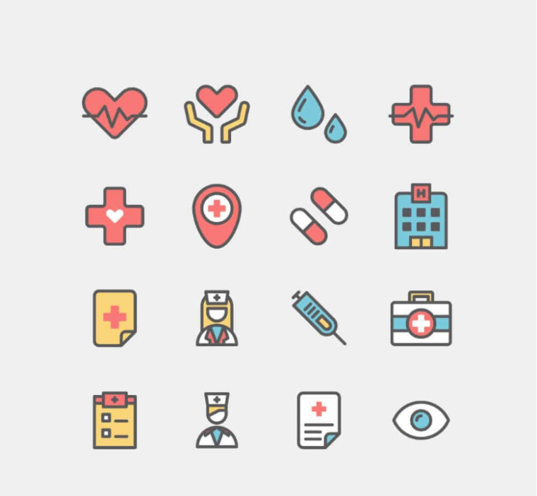 上海平面設(shè)計(jì)公司分享一組醫(yī)療圖標(biāo)設(shè)計(jì)
