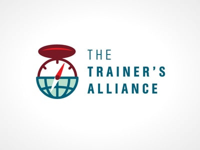  紅頂指南針加字母的logo設計