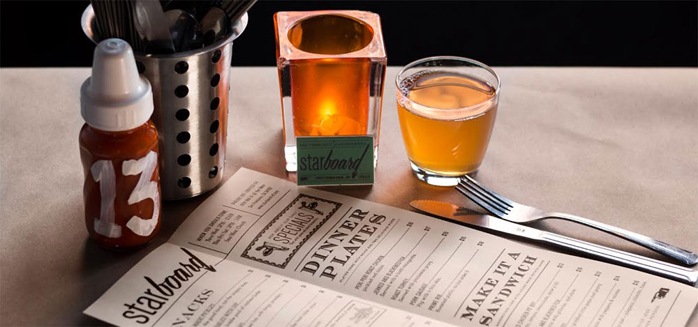 Starboard餐廳餐飲品牌形象設計－充分創意，復古和手繪的藝術風格－上海品牌設計公司