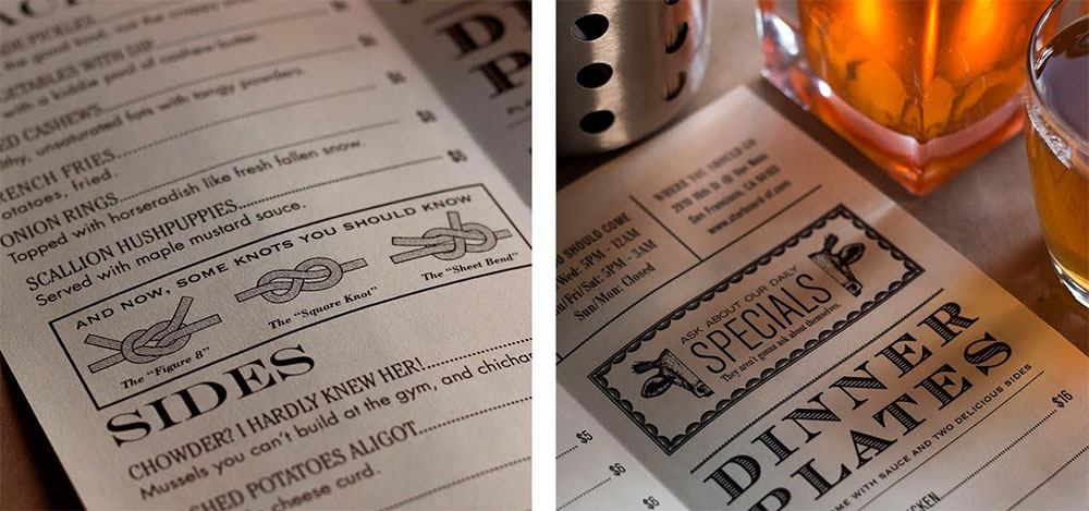 Starboard餐廳餐飲品牌形象設計－充分創意，復古和手繪的藝術風格－上海品牌設計公司