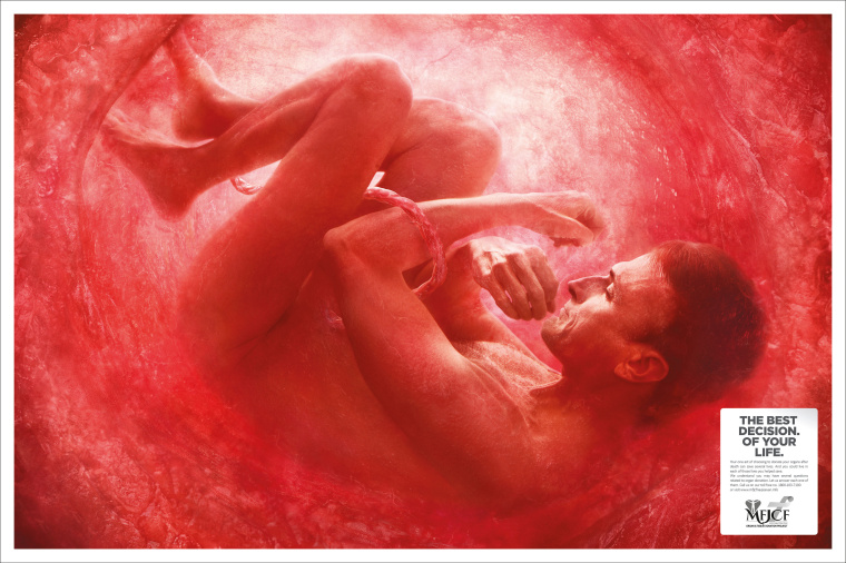 捐獻器官公益廣告：印度“在子宮里的人”平面廣告創意賞析-中年男性篇