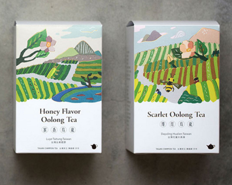臺灣芳香茶茶葉包裝設計”臺灣自然風光插畫篇“