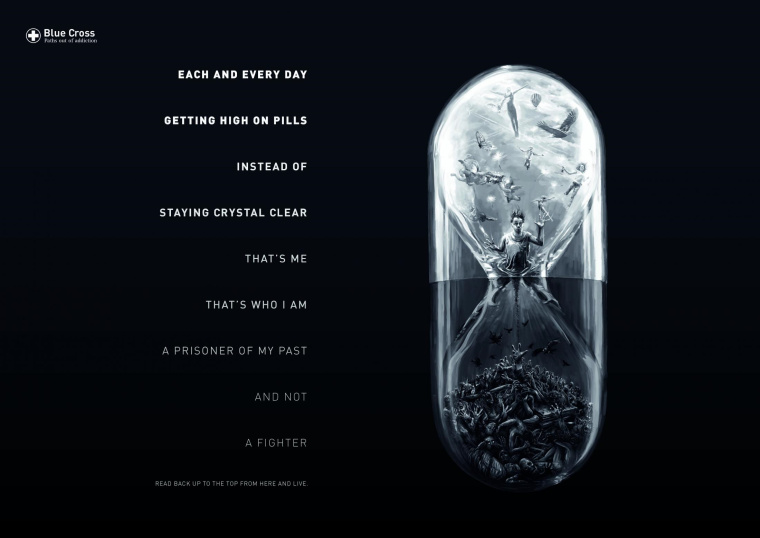 德國藍十字協會戒毒公益平面廣告創意“反向詩歌”系列賞析