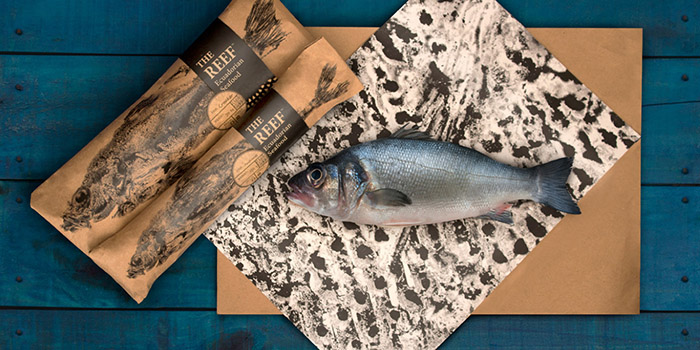 通過拓印設計的Reef 品牌海魚海鮮產品包裝設計欣賞-上海包裝設計公司