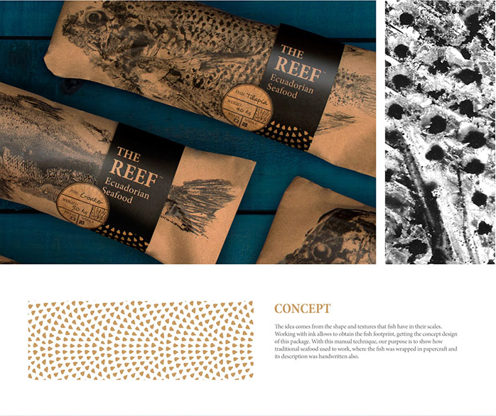 通過拓印設計的Reef 品牌海魚海鮮產品包裝設計欣賞-上海包裝設計公司