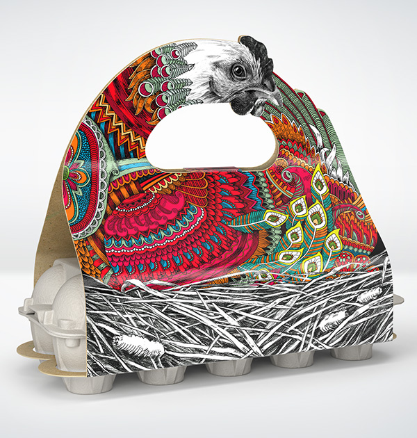 Layer Hen 雞蛋盒包裝設計“母雞插畫篇”-上海農產品包裝設計公司