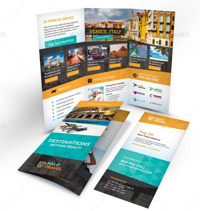 上海畫冊設(shè)計(jì)公司分享40+最佳旅游宣傳手冊設(shè)計(jì)模板-Trifold Brochure 2旅行社宣傳冊設(shè)計(jì)