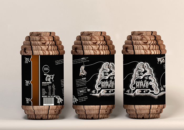 像蜂巢的蜂蜜蜂膠創意包裝設計-上海包裝設計公司