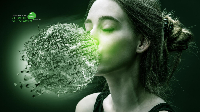 埃及Nabarosk口香糖平面創意廣告——“咀嚼壓力高樓大廈城市”篇