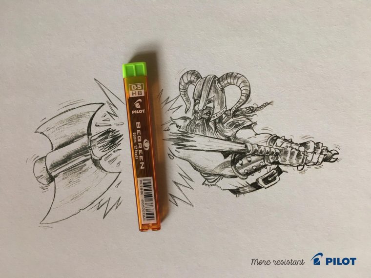 Pilot自動(dòng)鉛筆芯文具平面創(chuàng)意廣告“更加堅(jiān)固”篇-上海品牌設(shè)計(jì)公司