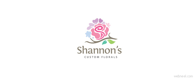 創意花朵標志設計欣賞 flower logo design-上海logo設計公司