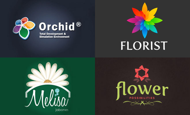 創意花朵標志設計欣賞 flower logo design-上海logo設計公司