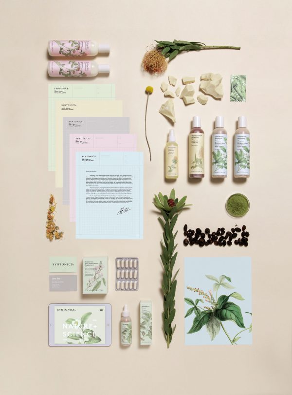 Syntonics 整體頭發護理系統品牌形象設計護發產品包裝設計插畫設計