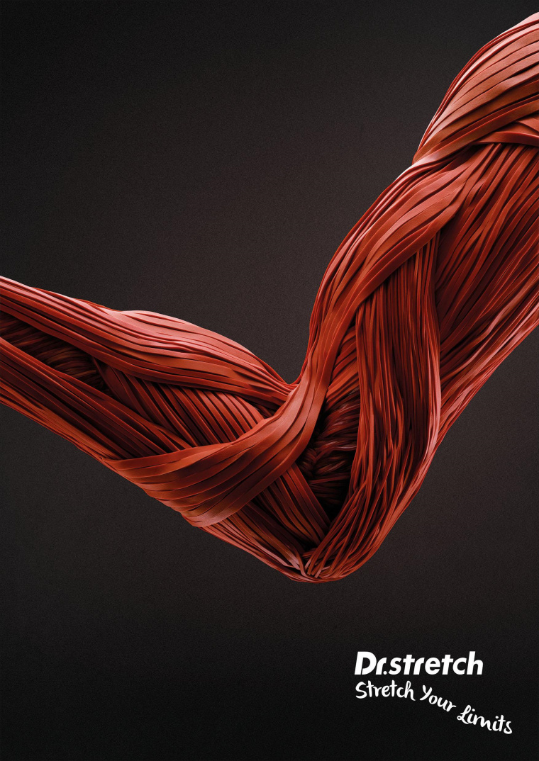 新加坡拉伸博士健身程序平面創意廣告“橡皮筋”篇-上海設計公司