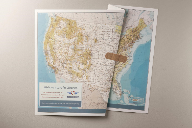 美國Miracle Flights航空平面創意廣告——“治愈的地圖”篇