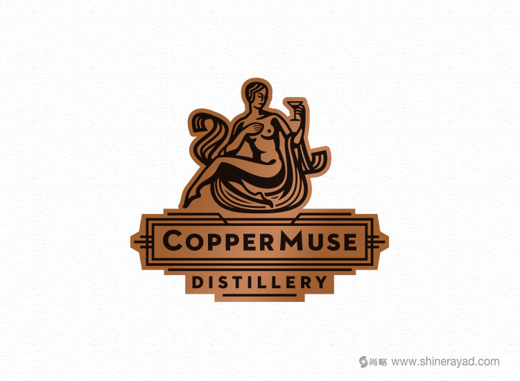 國外洋酒品牌設計欣賞——CopperMuse 朗姆酒裝飾圖案風格標志設計