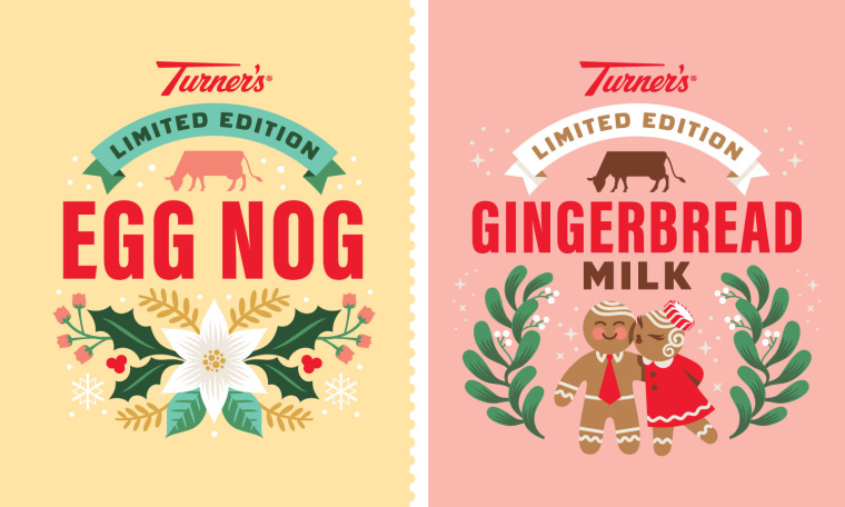 矢量插畫風格的Turner乳業農場牛奶包裝設計-上海包裝設計公司