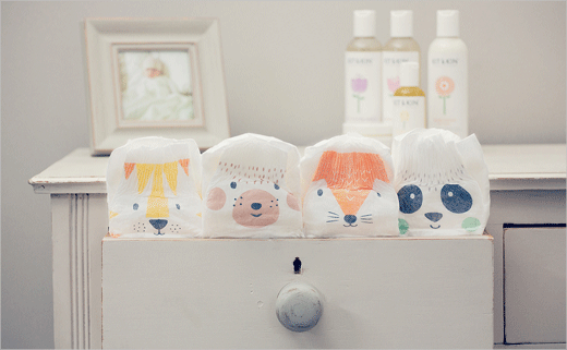 清新風格 Kit & Kin 環保型母嬰品牌嬰兒尿布拉拉褲logo設計包裝設計