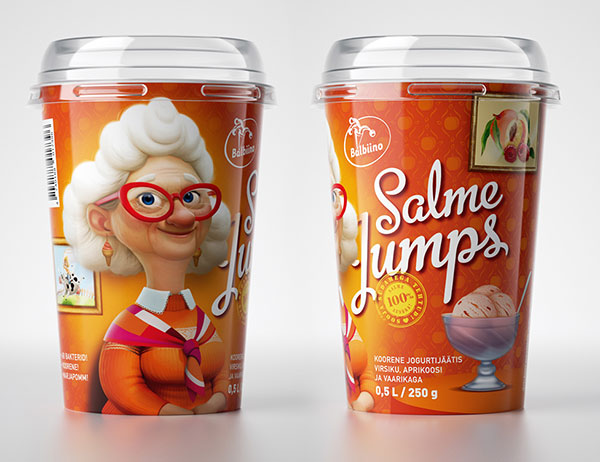 老奶奶卡通插畫冰淇淋包裝設計-上海包裝設計公司