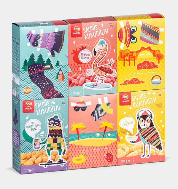 Oho 兒童休閑零食趣味食品包裝設計-上海包裝設計公司