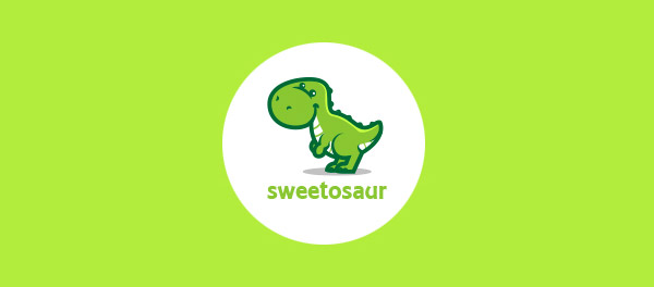 Sweetosaur可愛綠色恐龍標志設計-上海標志設計公司