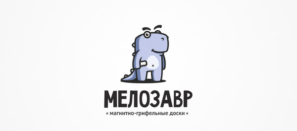 梅洛扎夫搞怪可愛風恐龍標志設計-上海標志設計公司