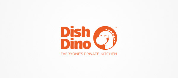 DishDino.com食品訂購平臺恐龍標志設計-上海標志設計公司
