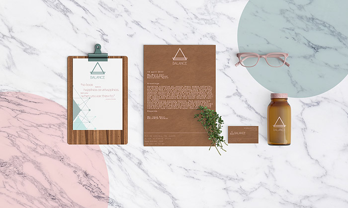 BALANCE天然有機草本精油與瑜伽健身器材標志設計VI設計