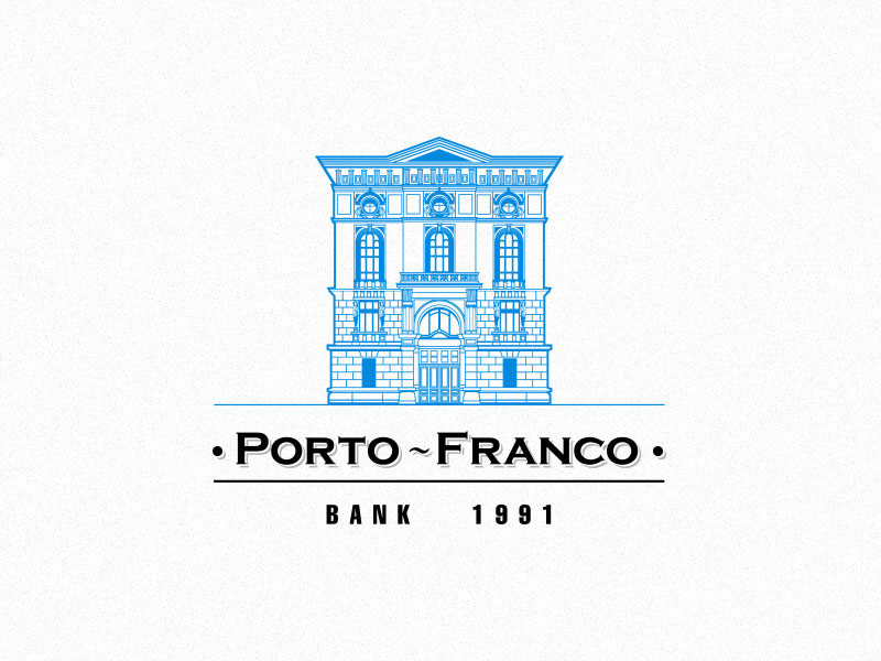 305DSN為Porto-Franco創作的銀行Logo設計-上海標志設計公司