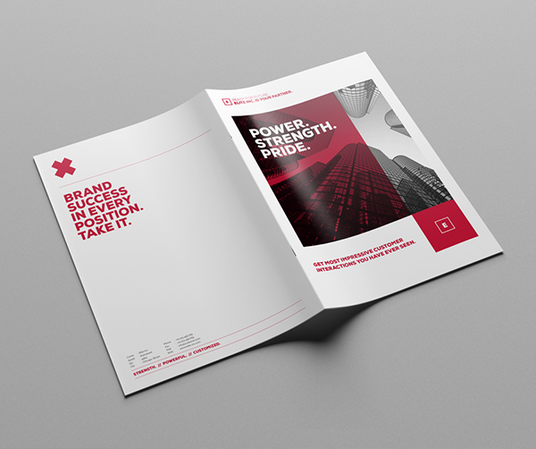 精英設計公司 Bifold 2色企業宣傳手冊設計模板-上海畫冊設計公司