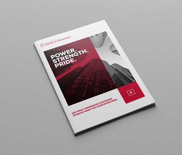 精英設計公司 Bifold 2色企業宣傳手冊設計模板-上海畫冊設計公司