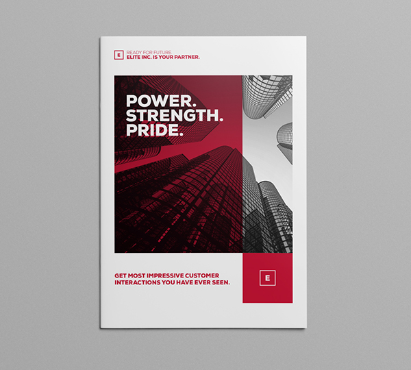 精英設計公司 Bifold 2色企業宣傳手冊設計模板-上海畫冊設計公司