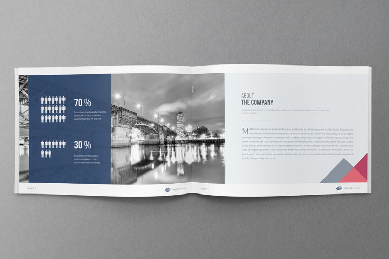 商務風格品牌藍色公司簡介手冊設計上海畫冊設計公司