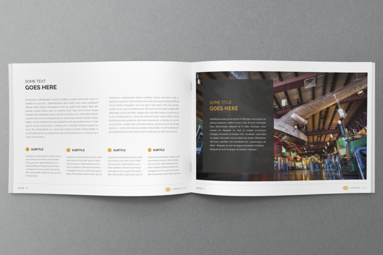 黃色線框風格年報宣傳冊設計-上海畫冊設計公司