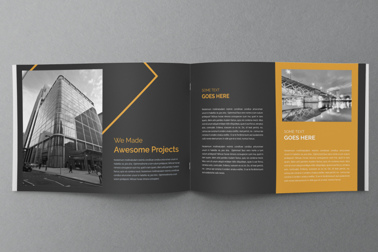 黃色線框風格年報宣傳冊設計-上海畫冊設計公司