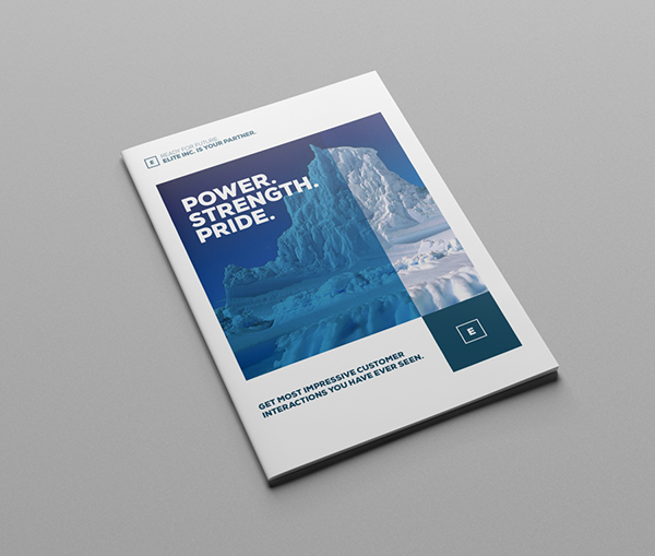 精英設計公司 Bifold 2色企業宣傳手冊設計模板-上海畫冊設計公司