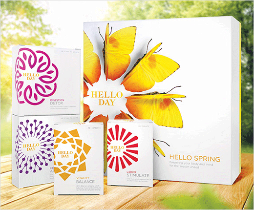 Hello Day 膳食保健營養品品牌春季保養品包裝設計