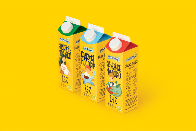 烏克蘭 Fairy Milk 牛奶品牌包裝設計升級“童話插畫”風-上海包裝設計公司